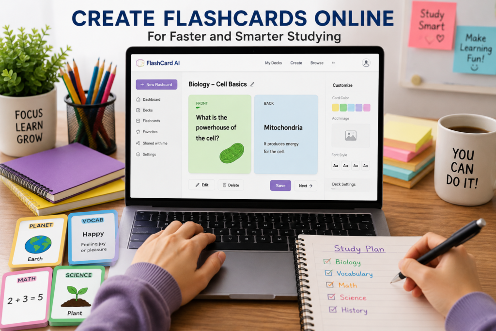 Create Flashcards online