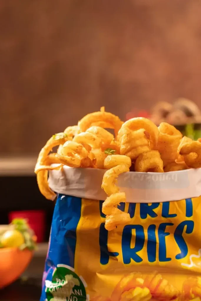Crispy curly fries with dipping sauces